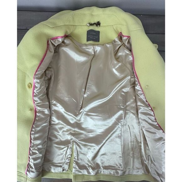 J. Crew Yellow Stadium Cloth By Nello Gori‎ Majesty Wool Peacoat Citron C… - Picture 3 of 9